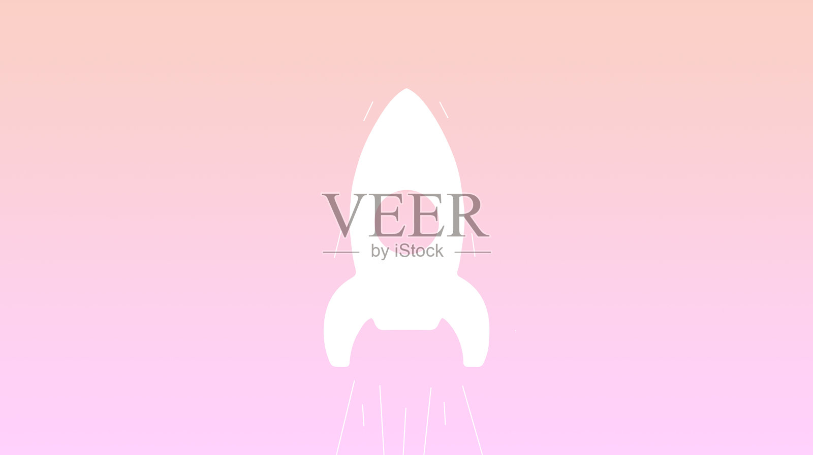 粉色背景上的火箭插图插画图片素材