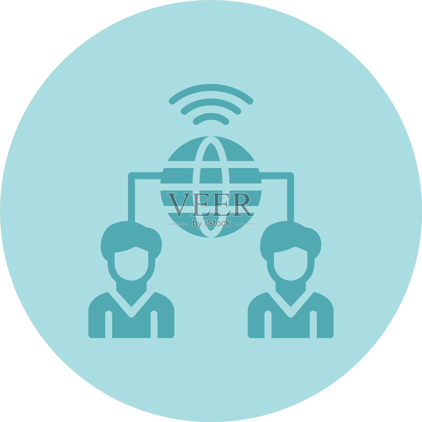 网络连接图标圆形渐变设计插画图片素材