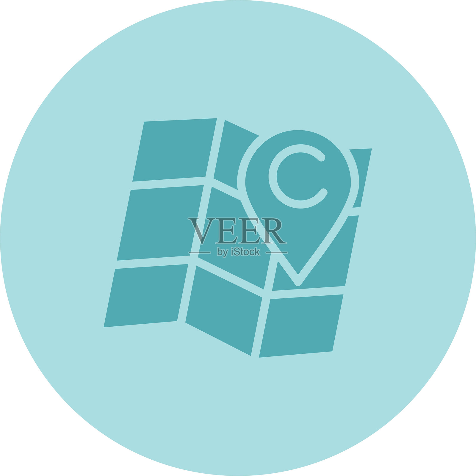 地图定位符号圆形渐变图标插画图片素材