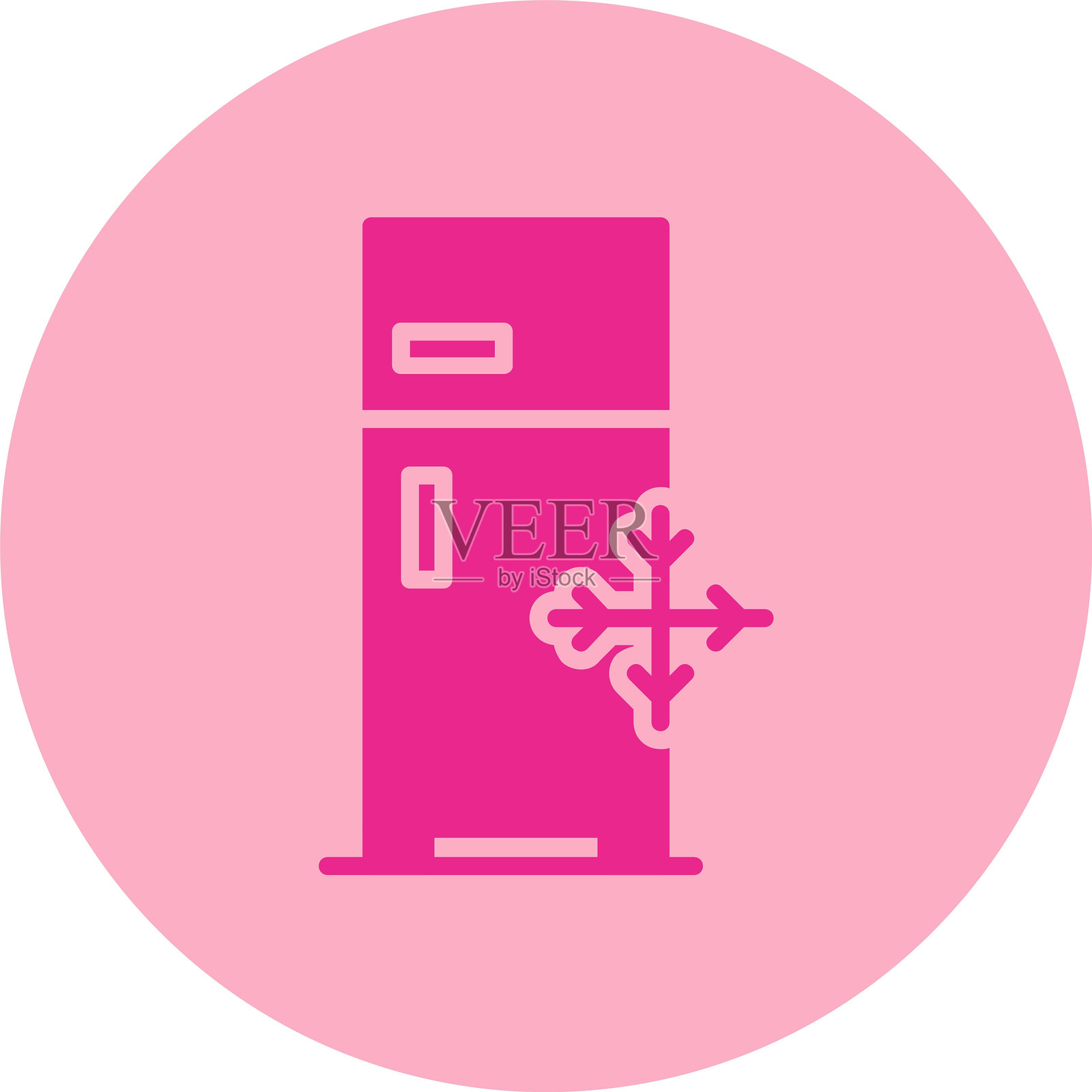 冰箱图标圆形渐变设计插画图片素材