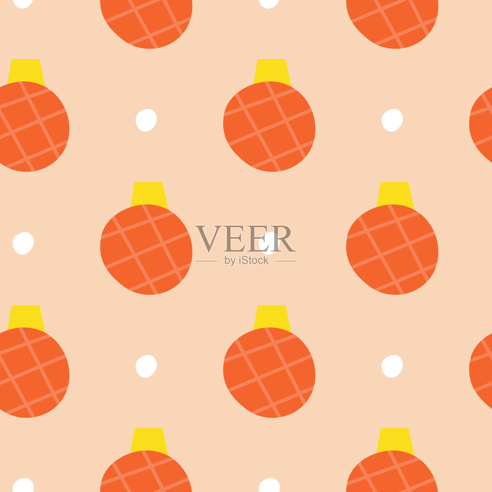 可爱的圣诞球无缝图案。插画图片素材