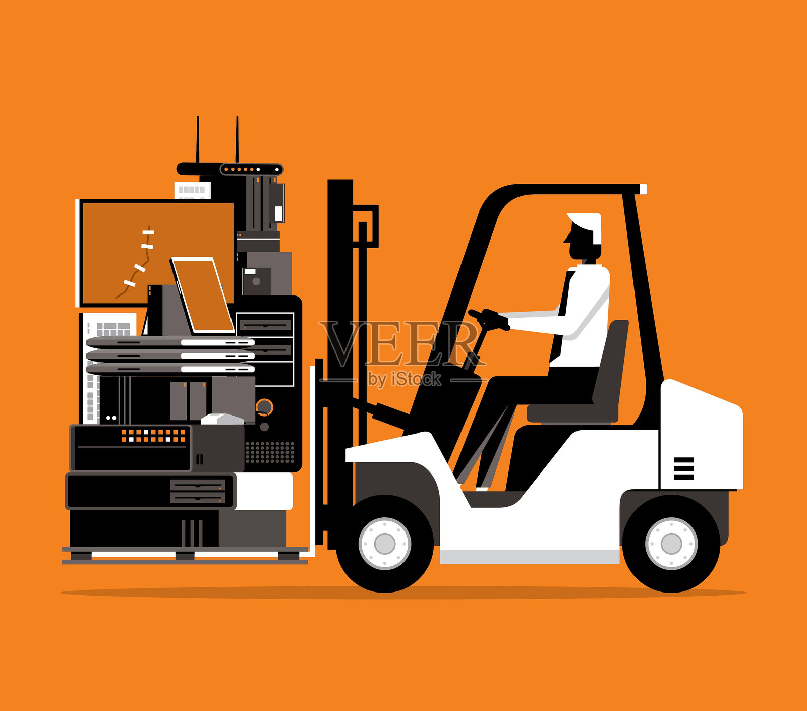 电脑垃圾插画图片素材