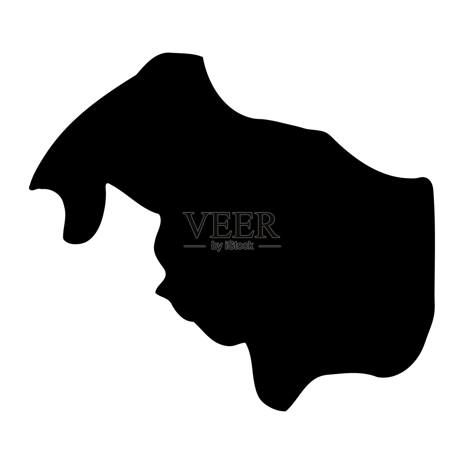 乌干达布申依区地图，行政区划。矢量插图。插画图片素材