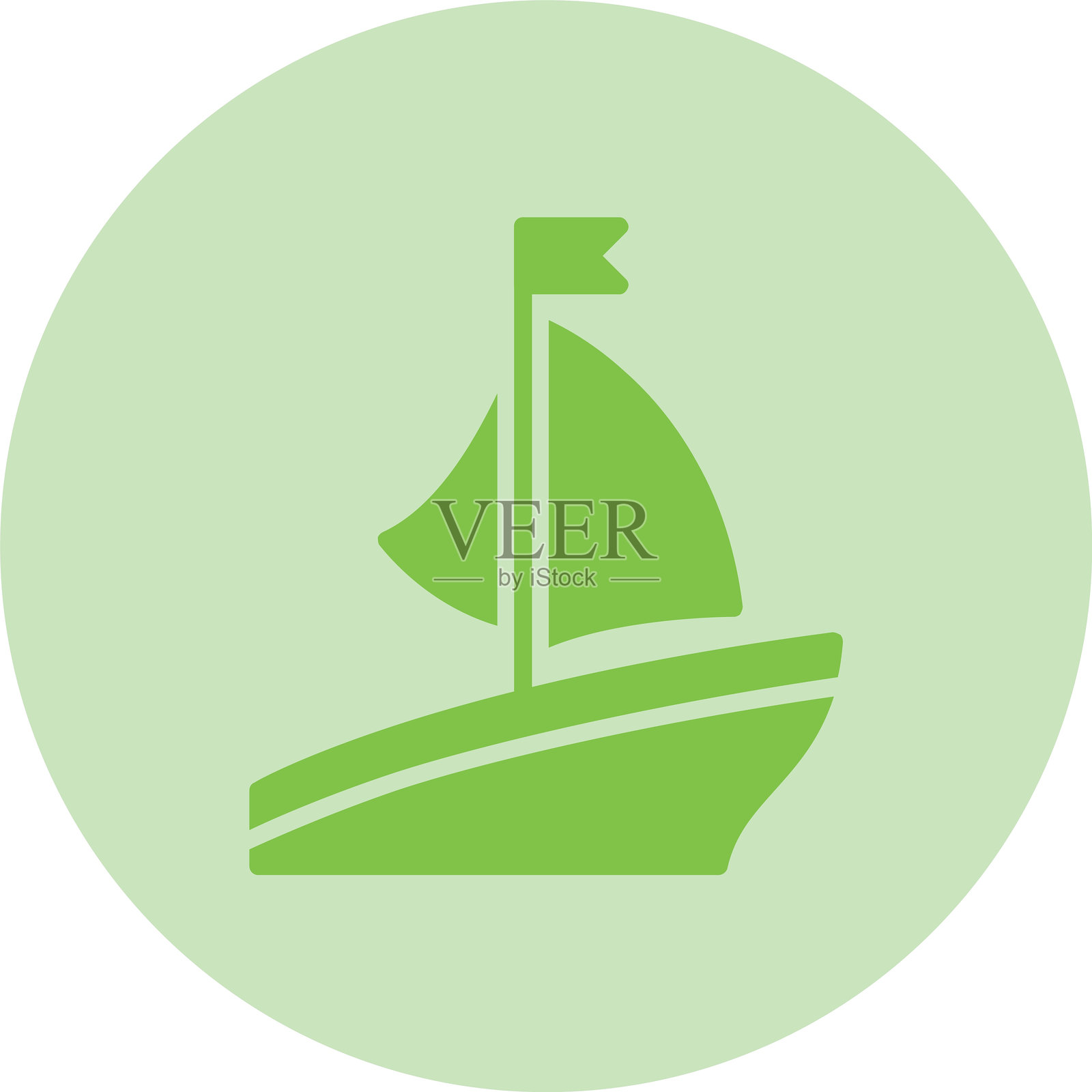 船只图标圆形渐变插画图片素材