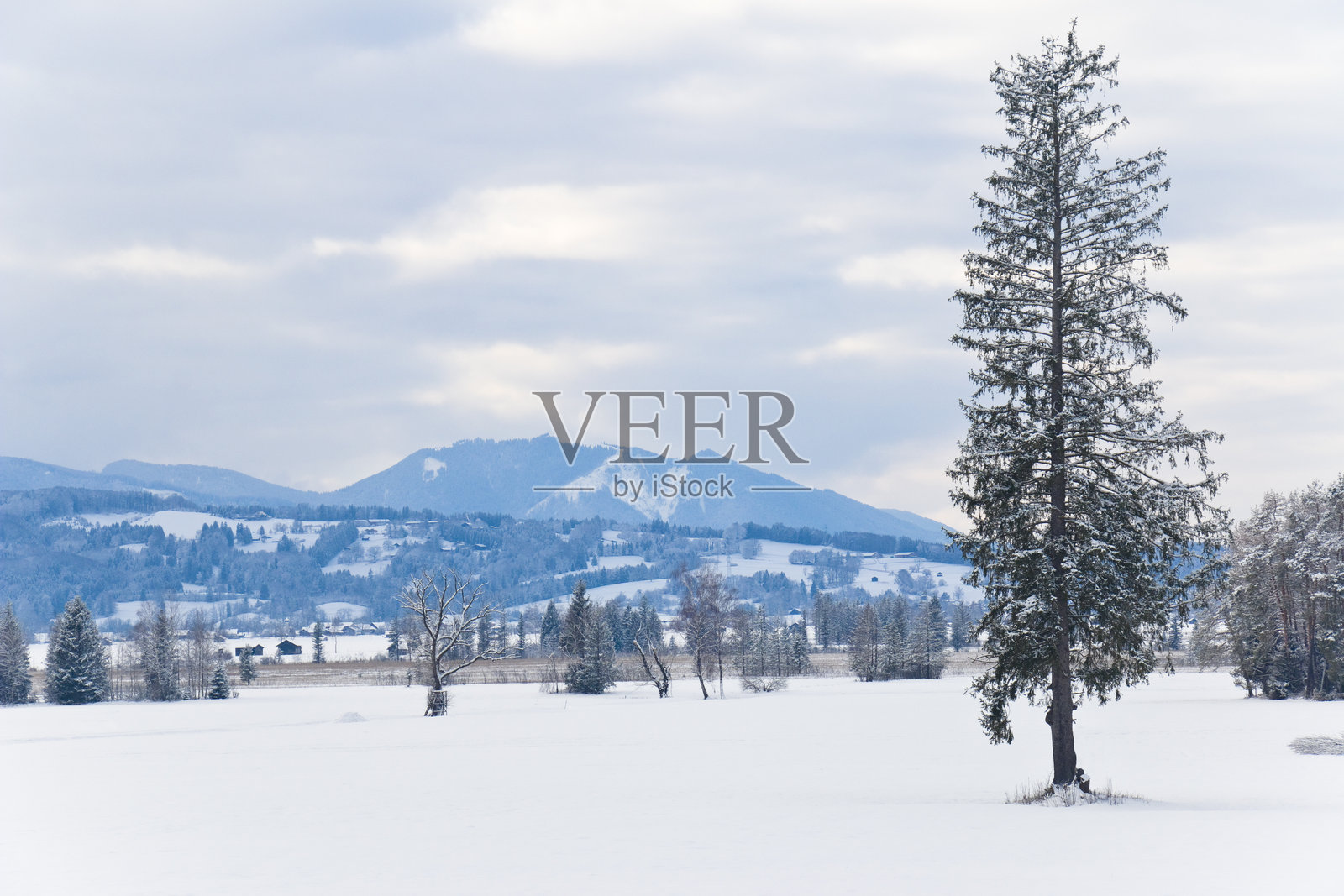 巴伐利亚蓝色国度的山脉照片摄影图片