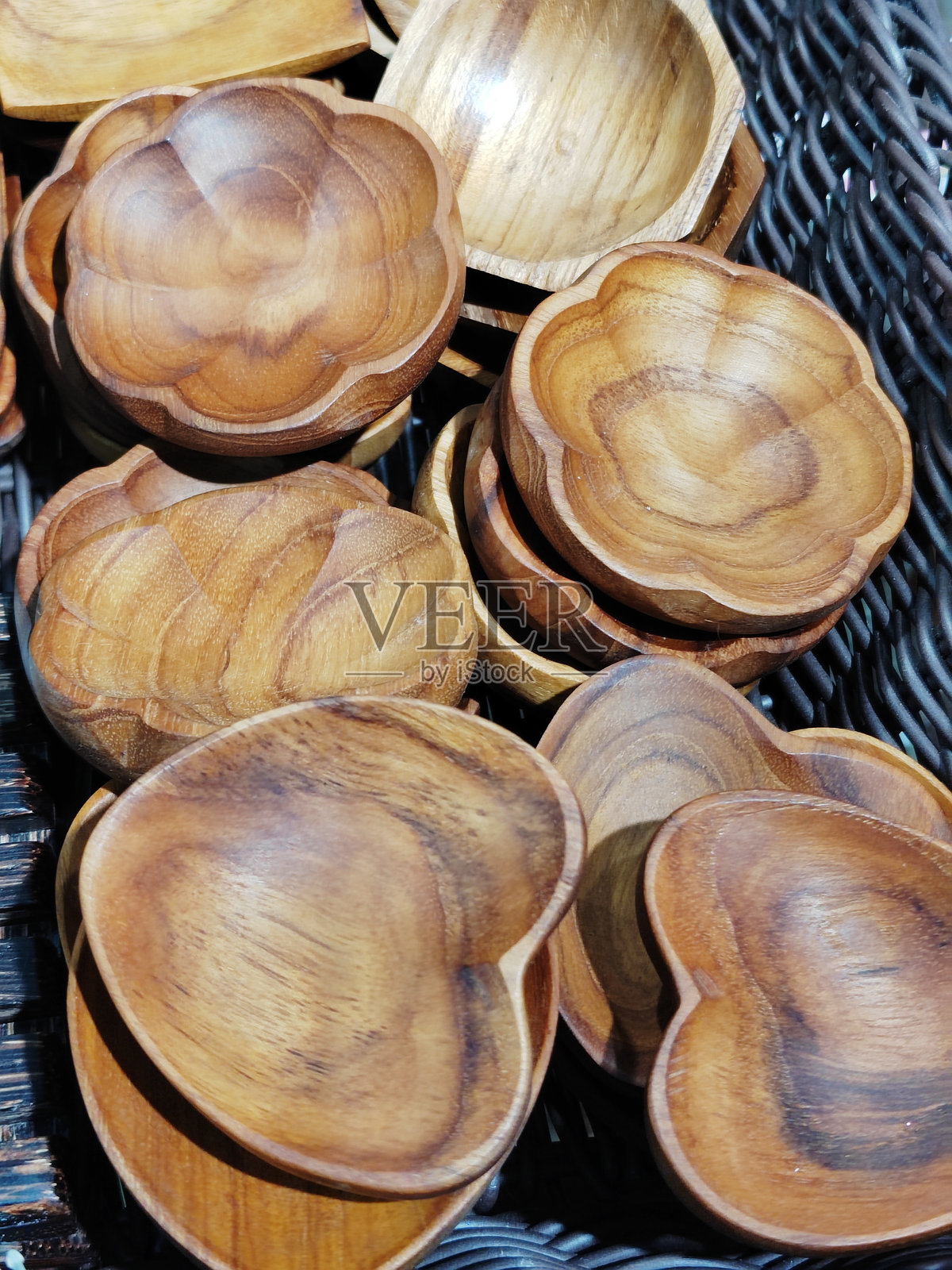 复古扇形木碗/盘照片摄影图片