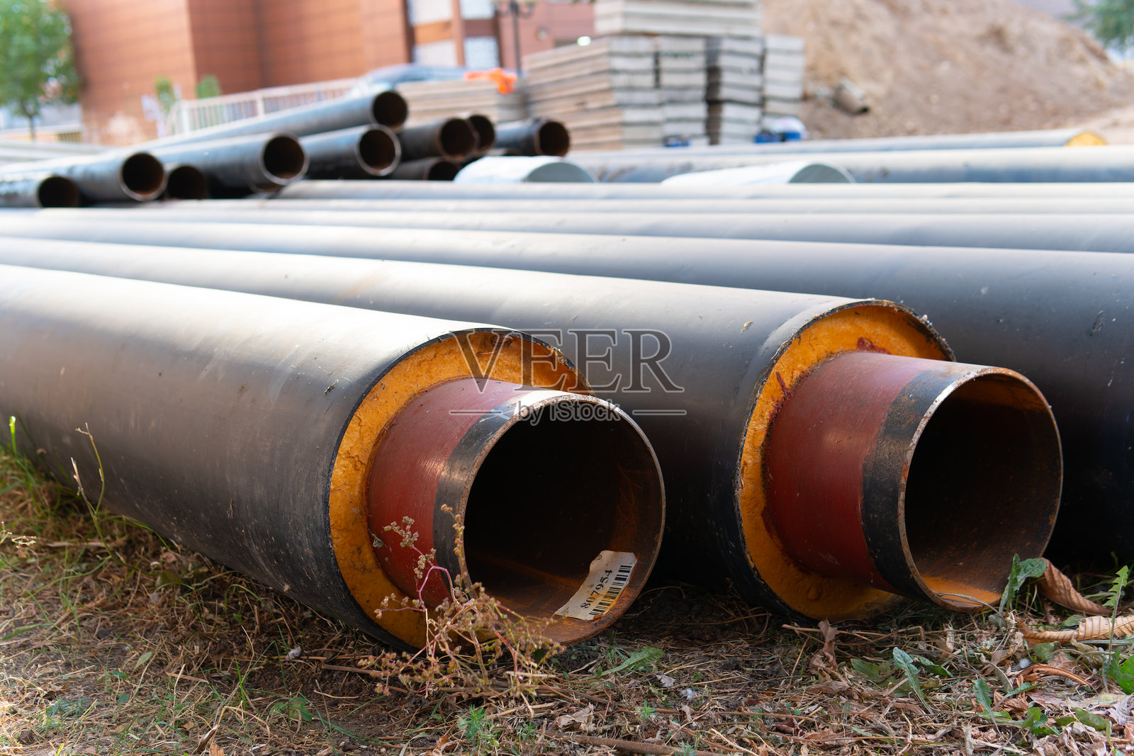 工业工程管道排水施工管道供水设备排水管道照片摄影图片