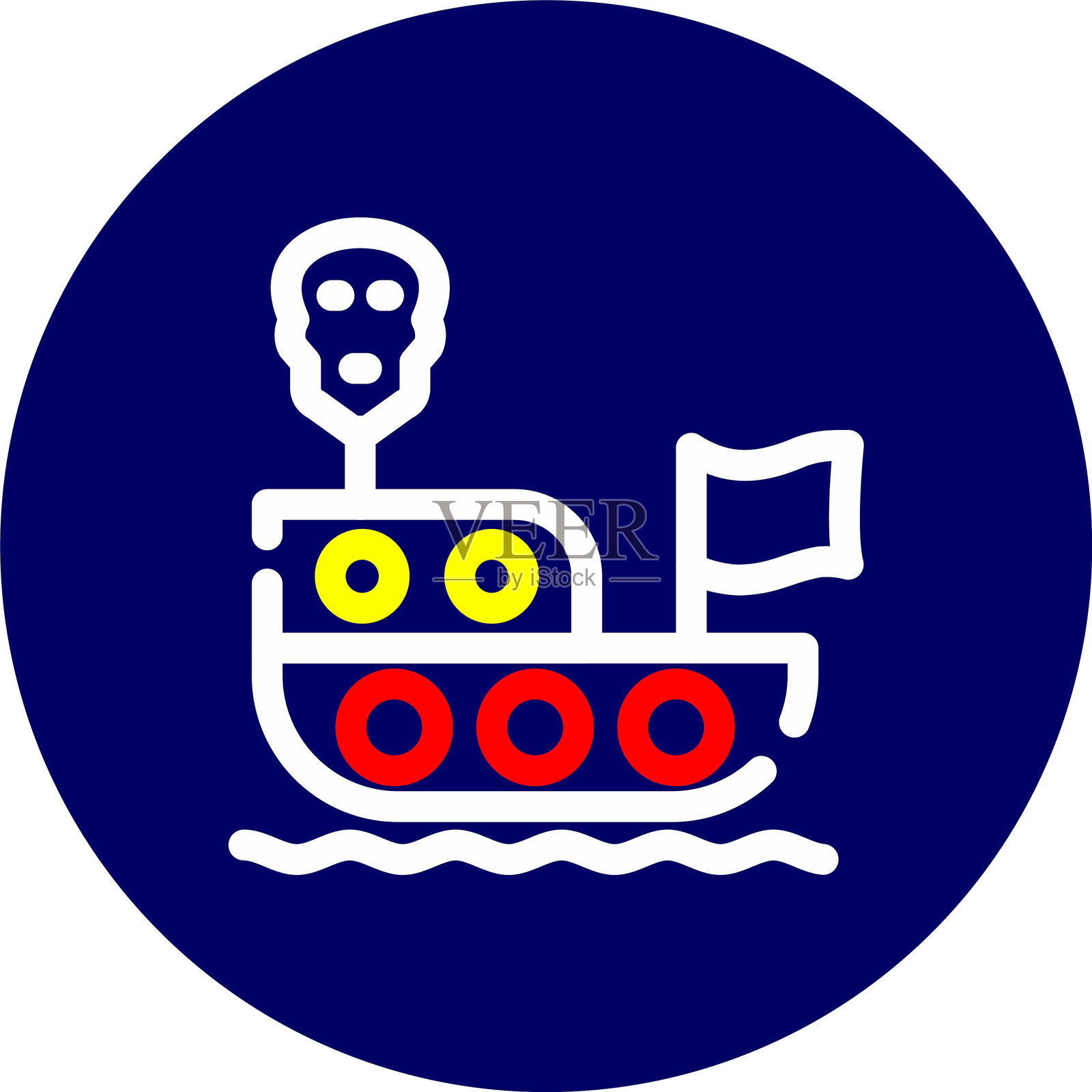 海盗船图标插画图片素材