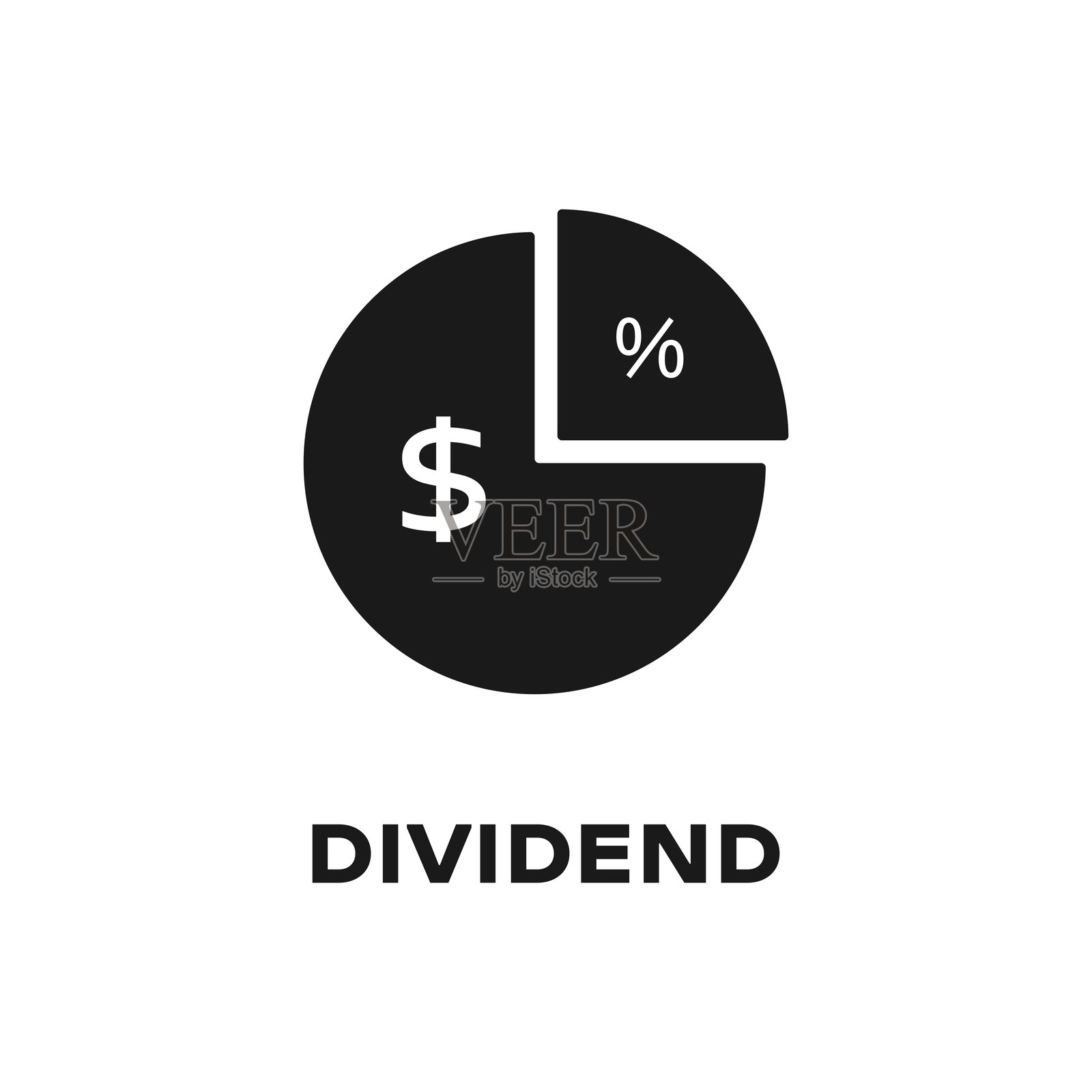 股息图标。创意元素设计，市场图标扁平时尚风格插图，背景为白色。插画图片素材