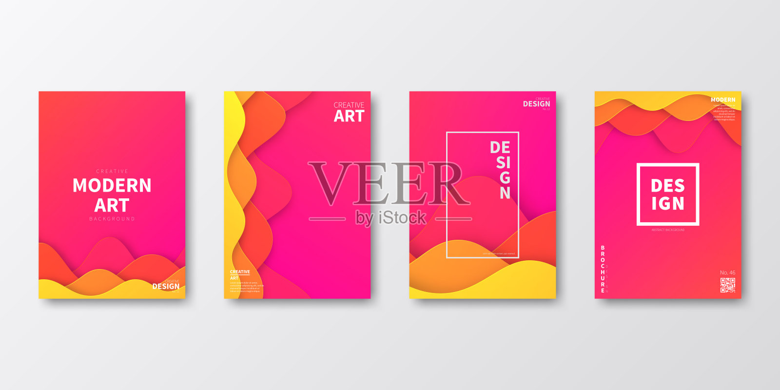 宣传册模板布局，橙色封面设计，商业年度报告，传单，杂志插画图片素材