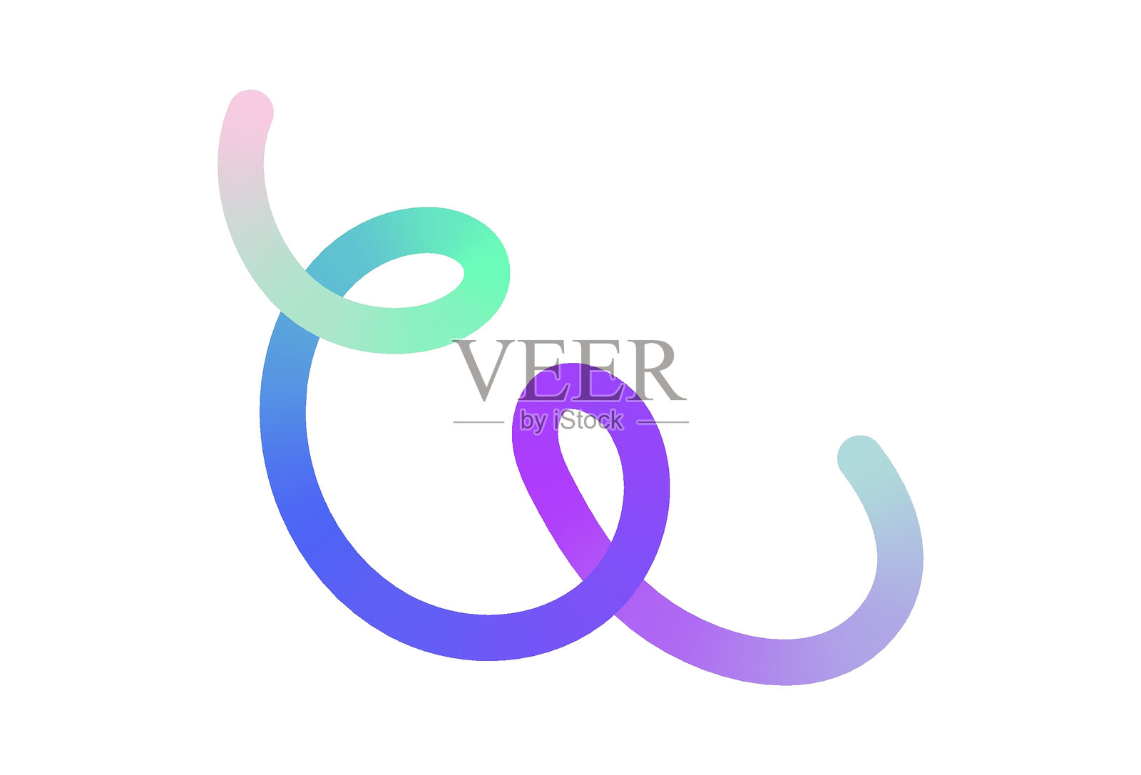 霓虹色渐变的曲线线条。带有波浪元素的涂鸦条纹。黑色背景上的抽象有机动态彩色S形。插画图片素材