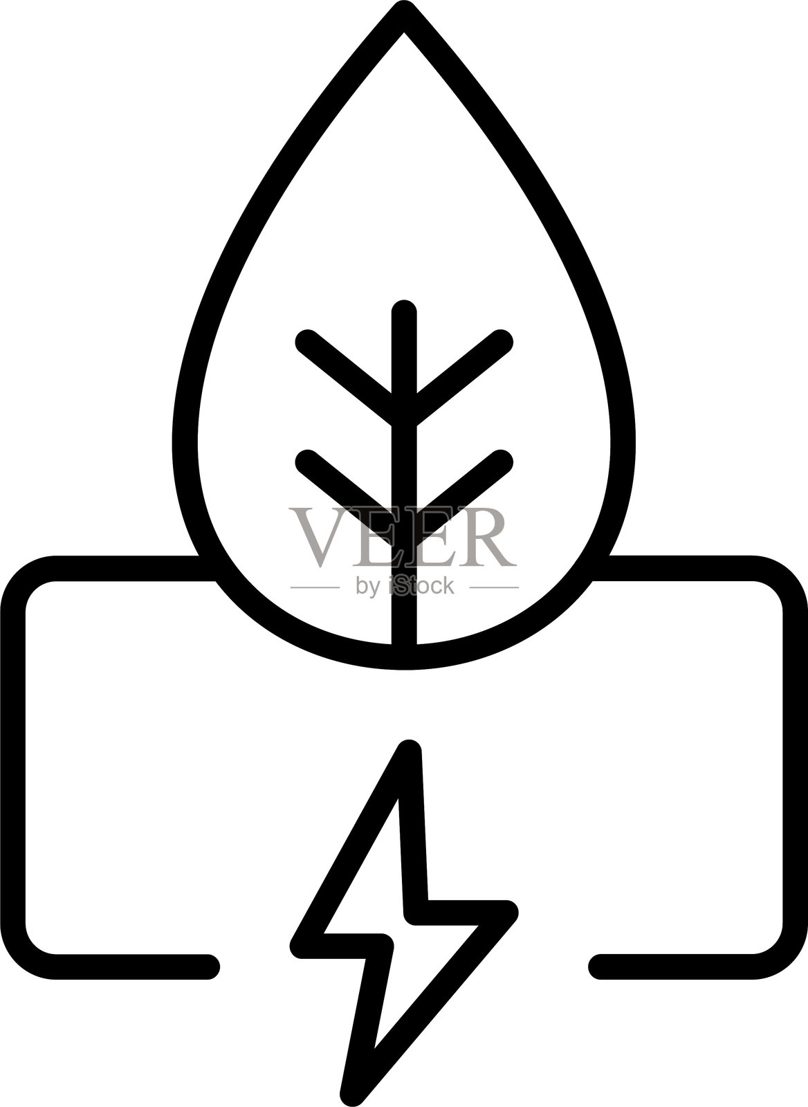 绿色能源图标风格插画图片素材