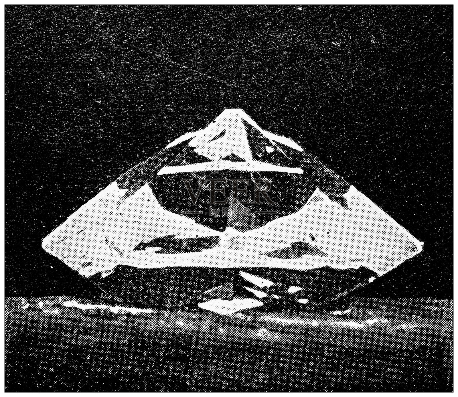 古董图像：科伊诺尔钻石的重新切割插画图片素材