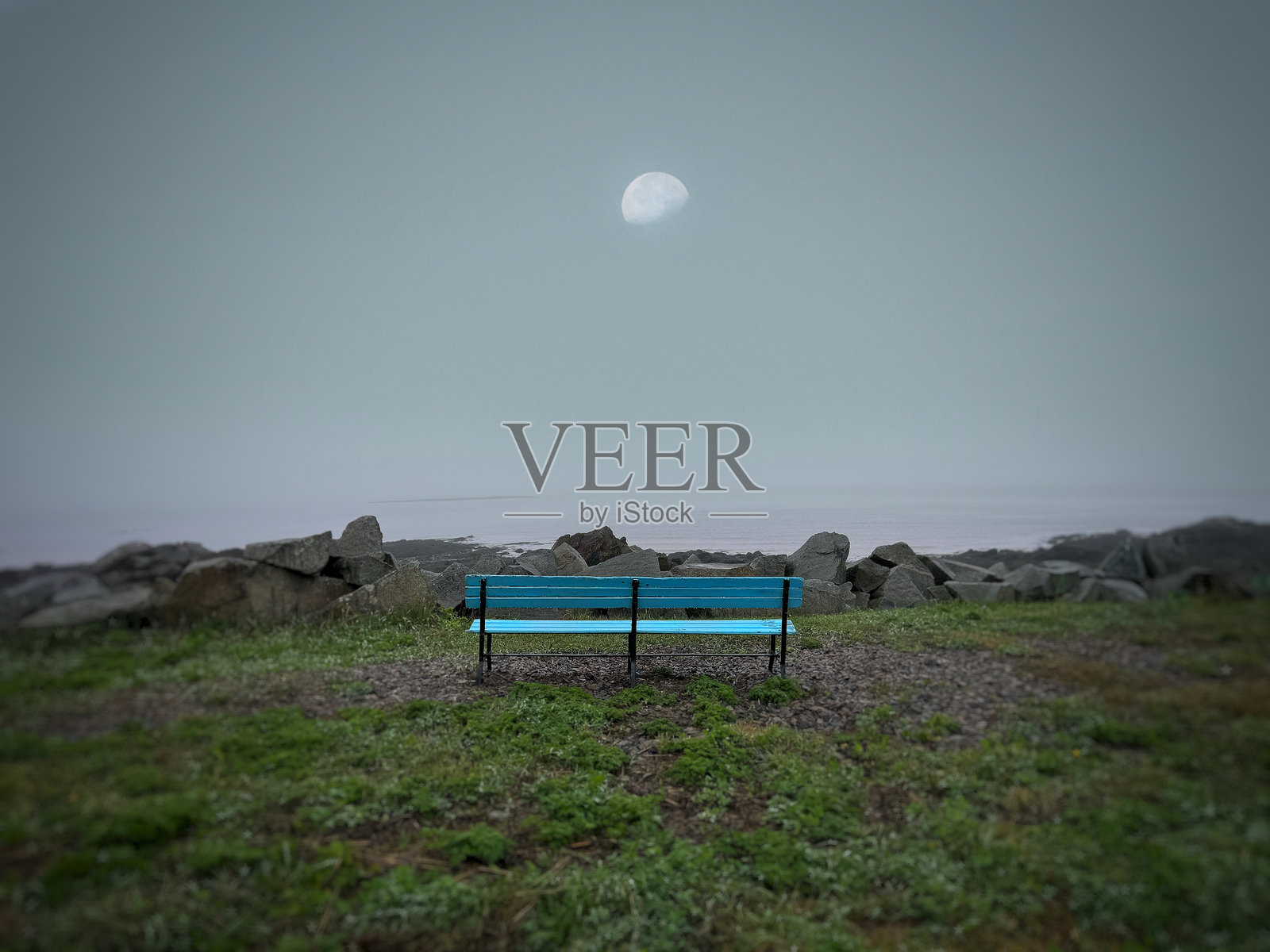 蓝色长椅照片摄影图片