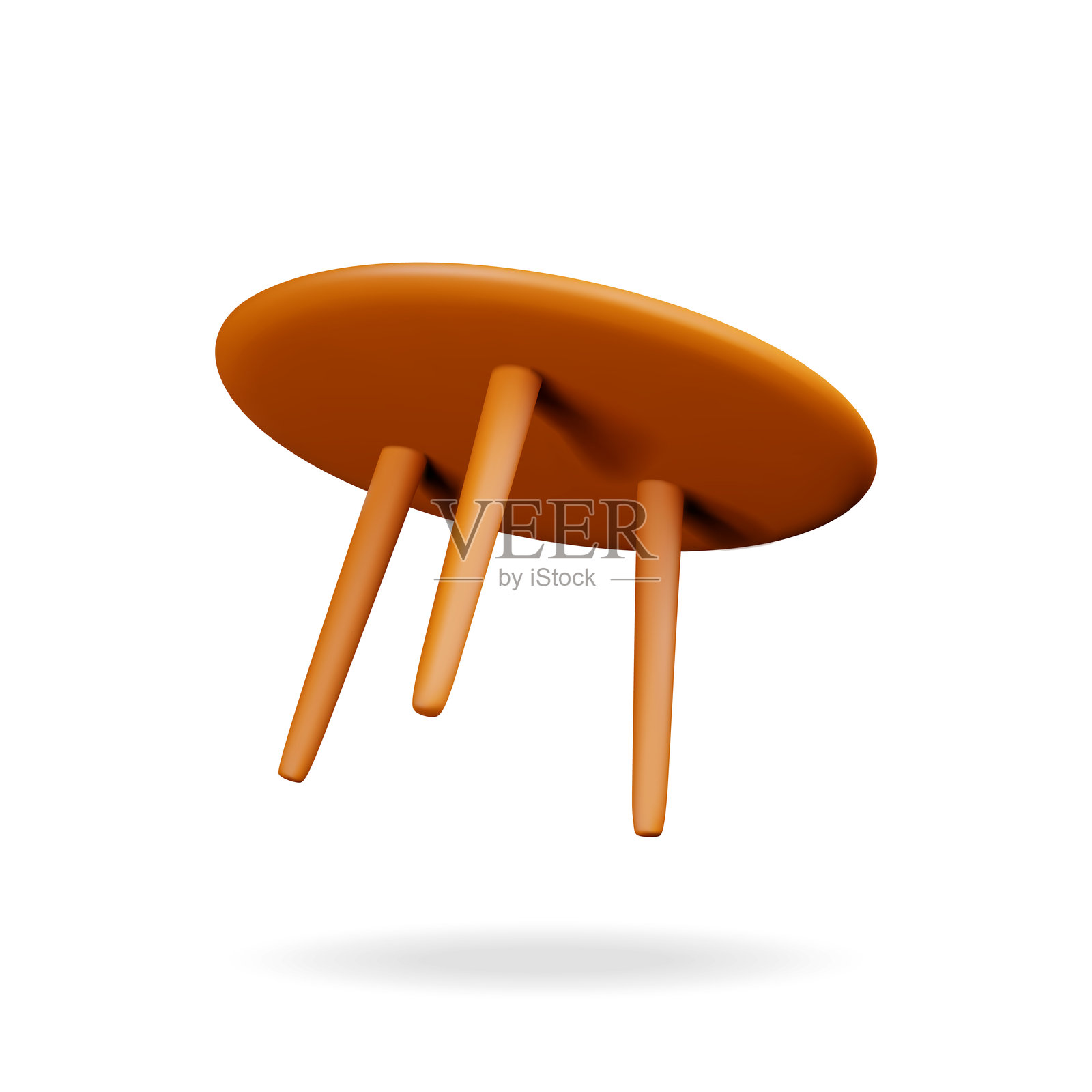 带腿的3D木桌支架，孤立在白色背景上插画图片素材