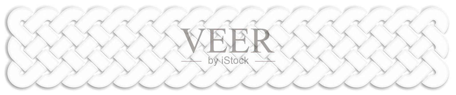 带有凯尔特结的线性边框，白色插画图片素材