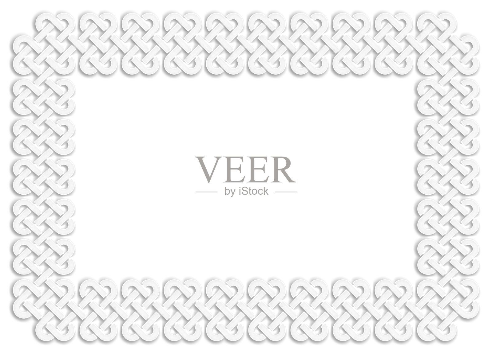 白色凯尔特结编织框架插画图片素材