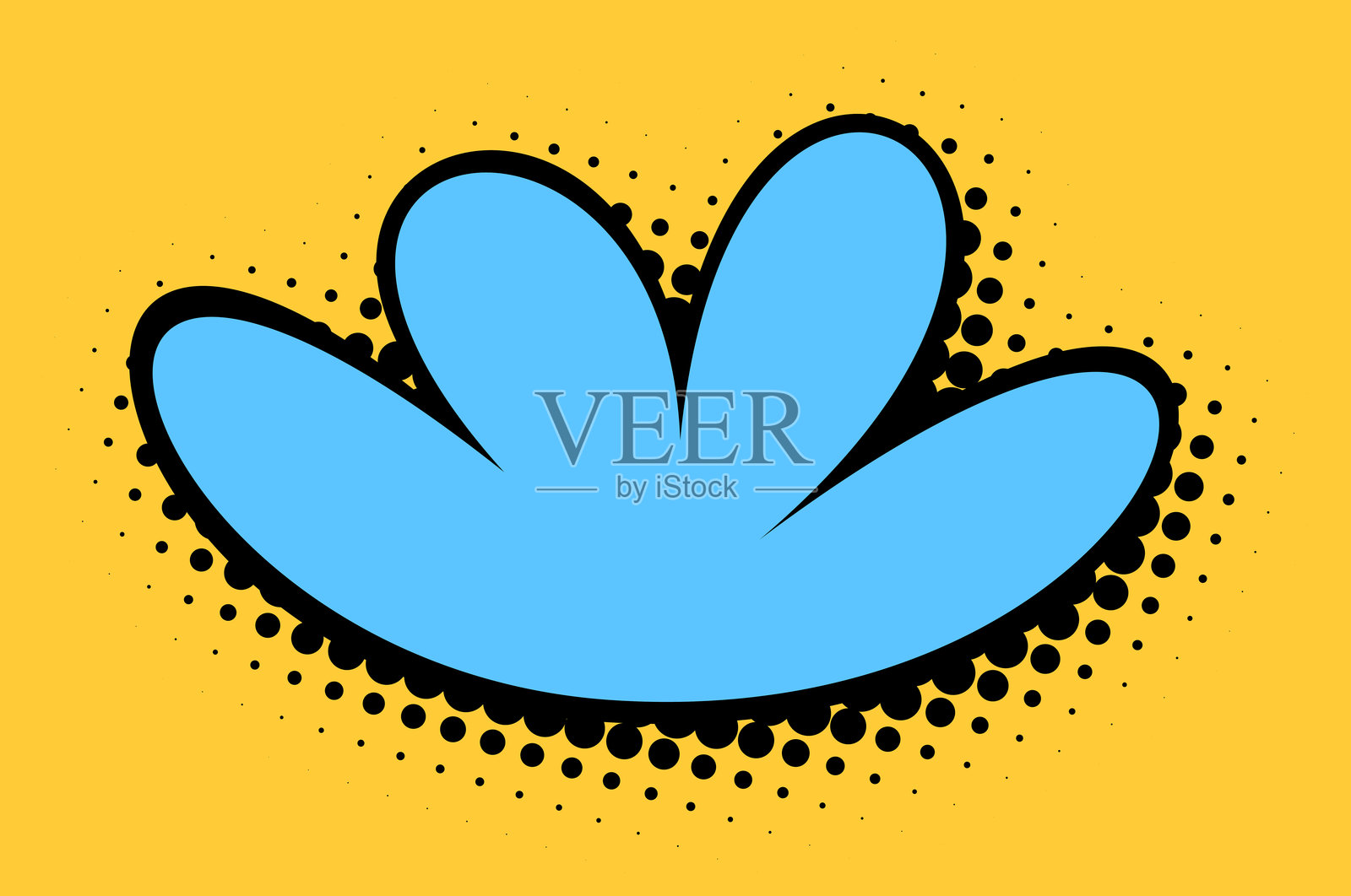 蓝色波普艺术花朵插画图片素材