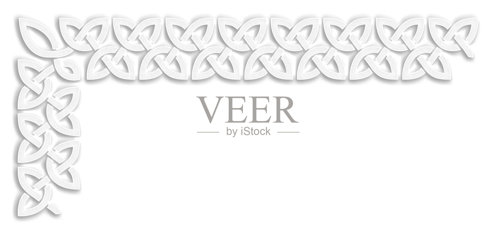 白色凯尔特结L形框架剪贴画插画图片素材