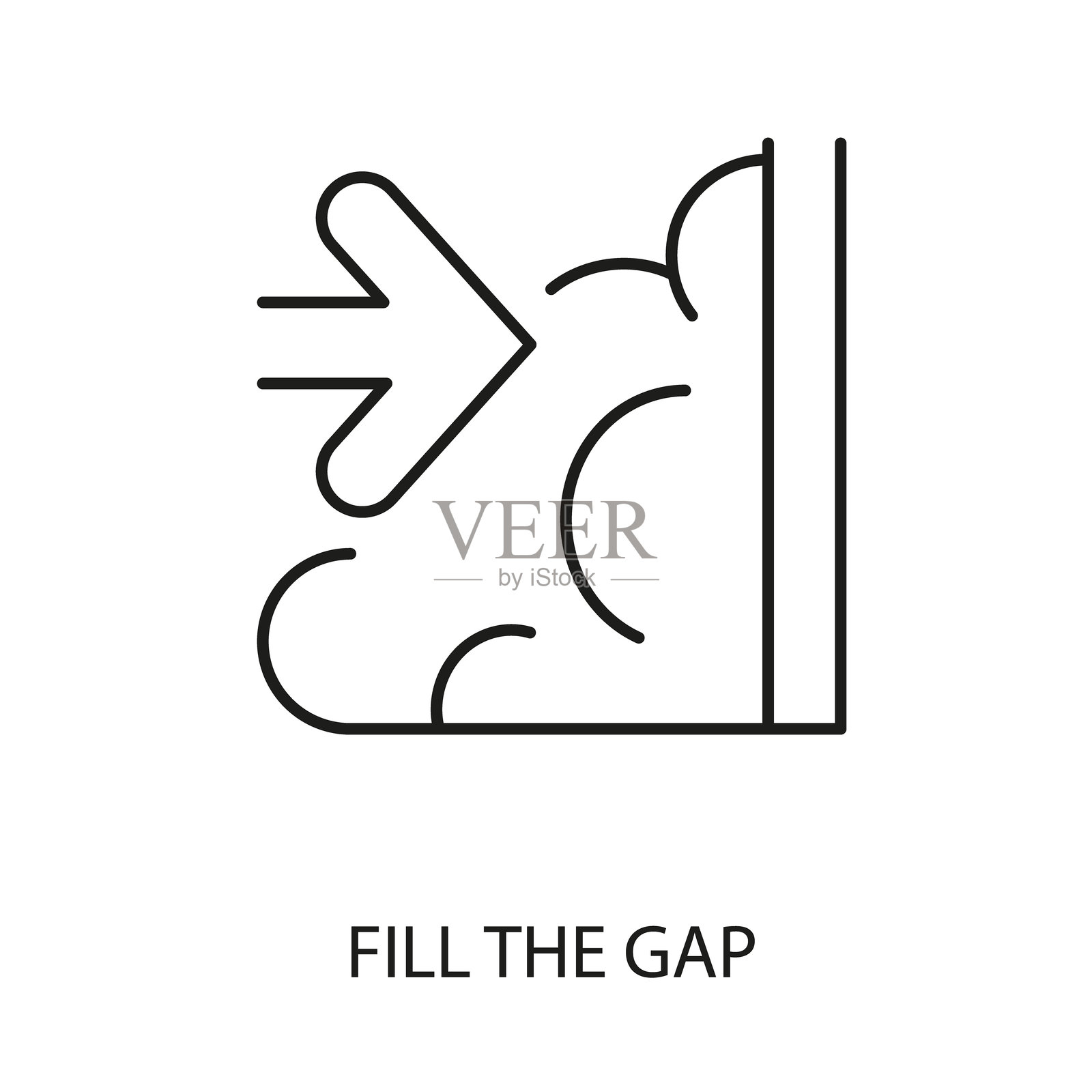 可编辑线条的填充空白线图标插画图片素材