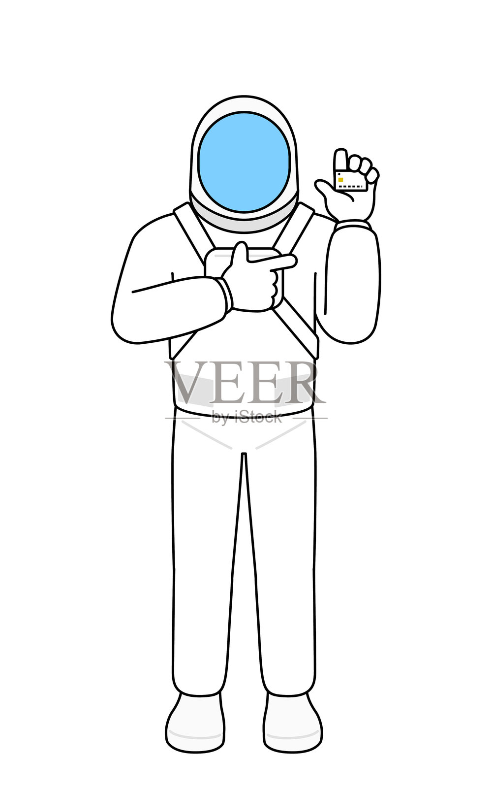 宇航员推荐信用卡支付插画图片素材