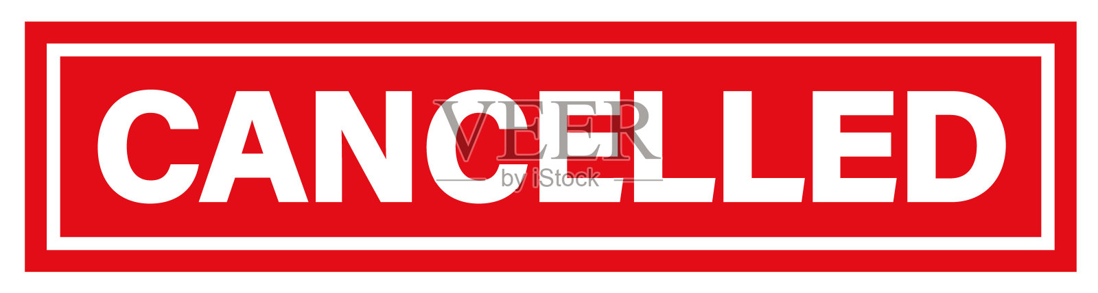 红色印章上写着“已取消”的文字矢量图插画图片素材