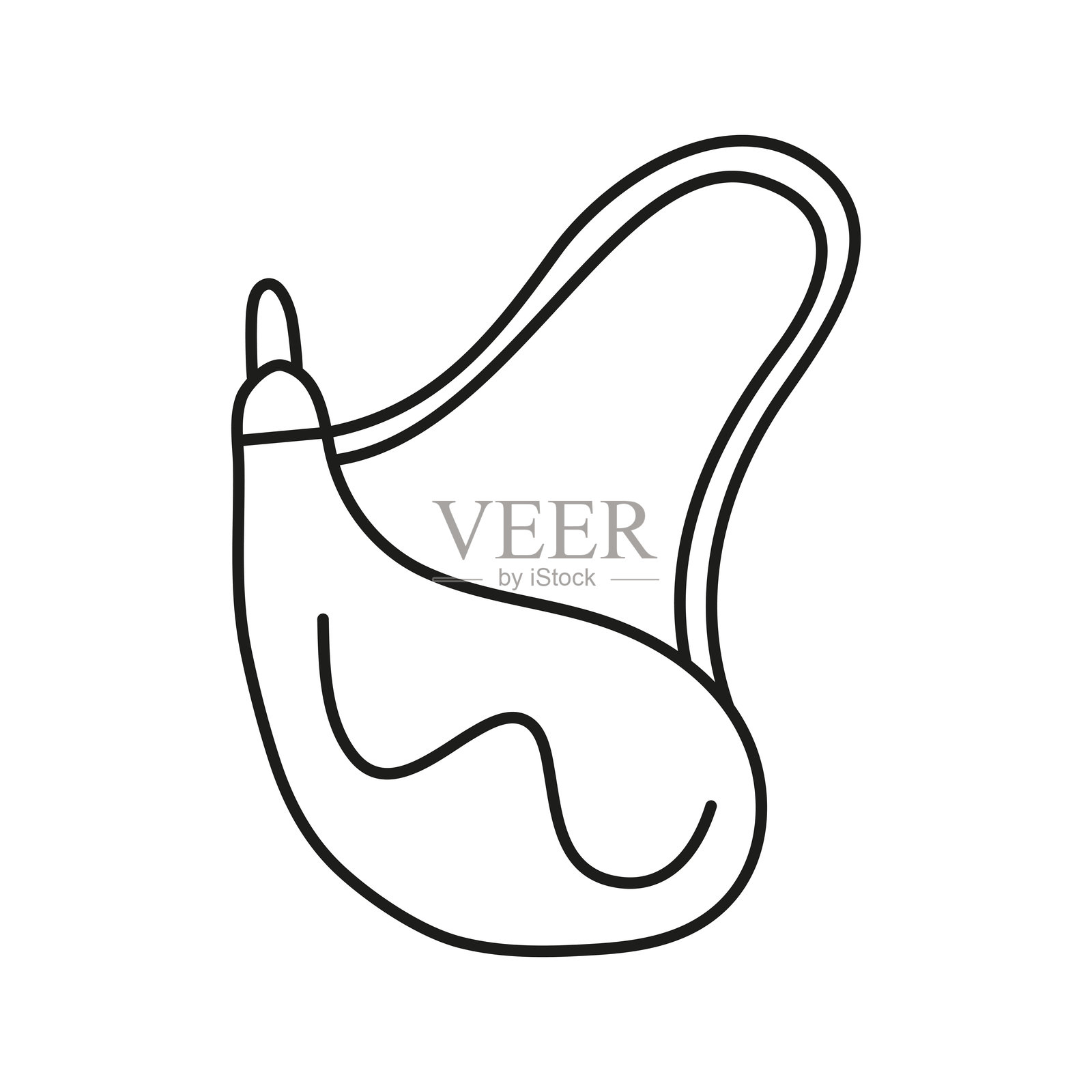 涂鸦轮廓的葡萄酒袋。插画图片素材