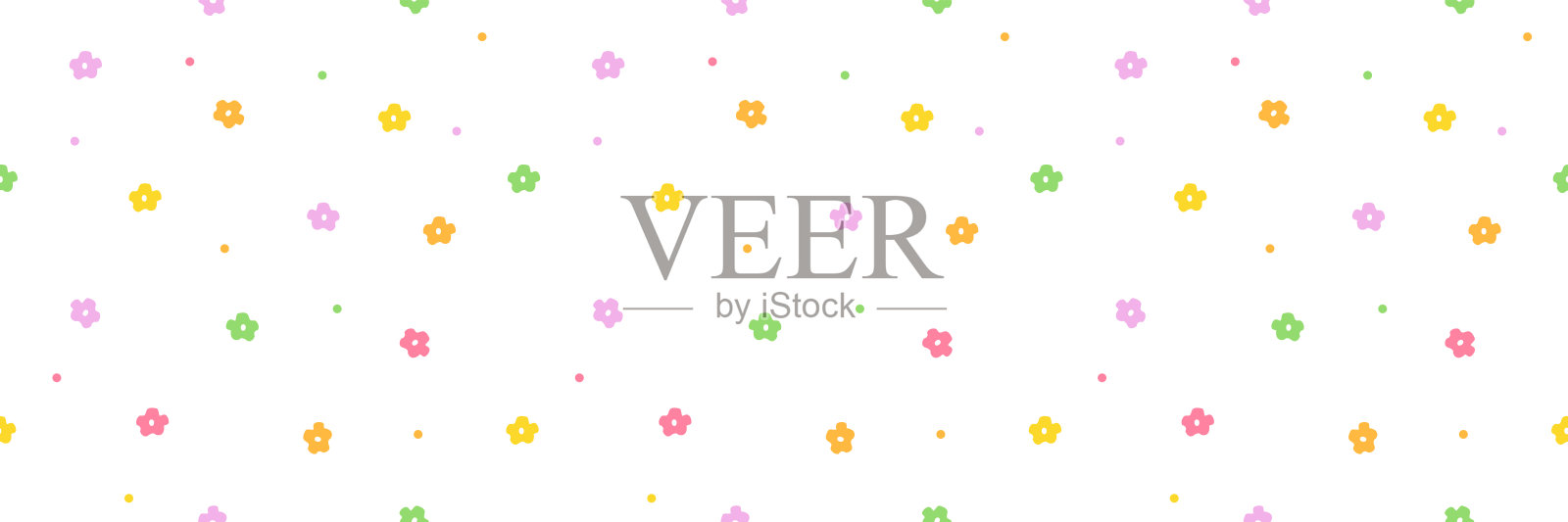 春季无缝花卉网页横幅图案背景插画图片素材