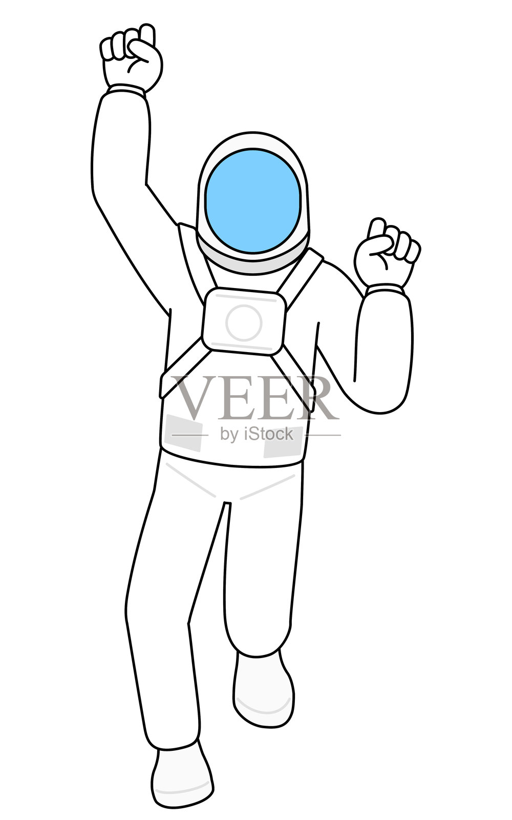 宇航员轻快地跳跃插画图片素材