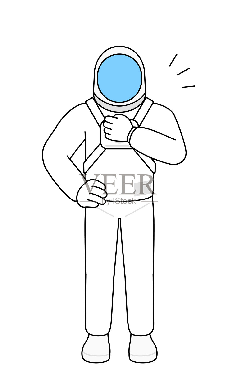 宇航员拍打胸口插画图片素材
