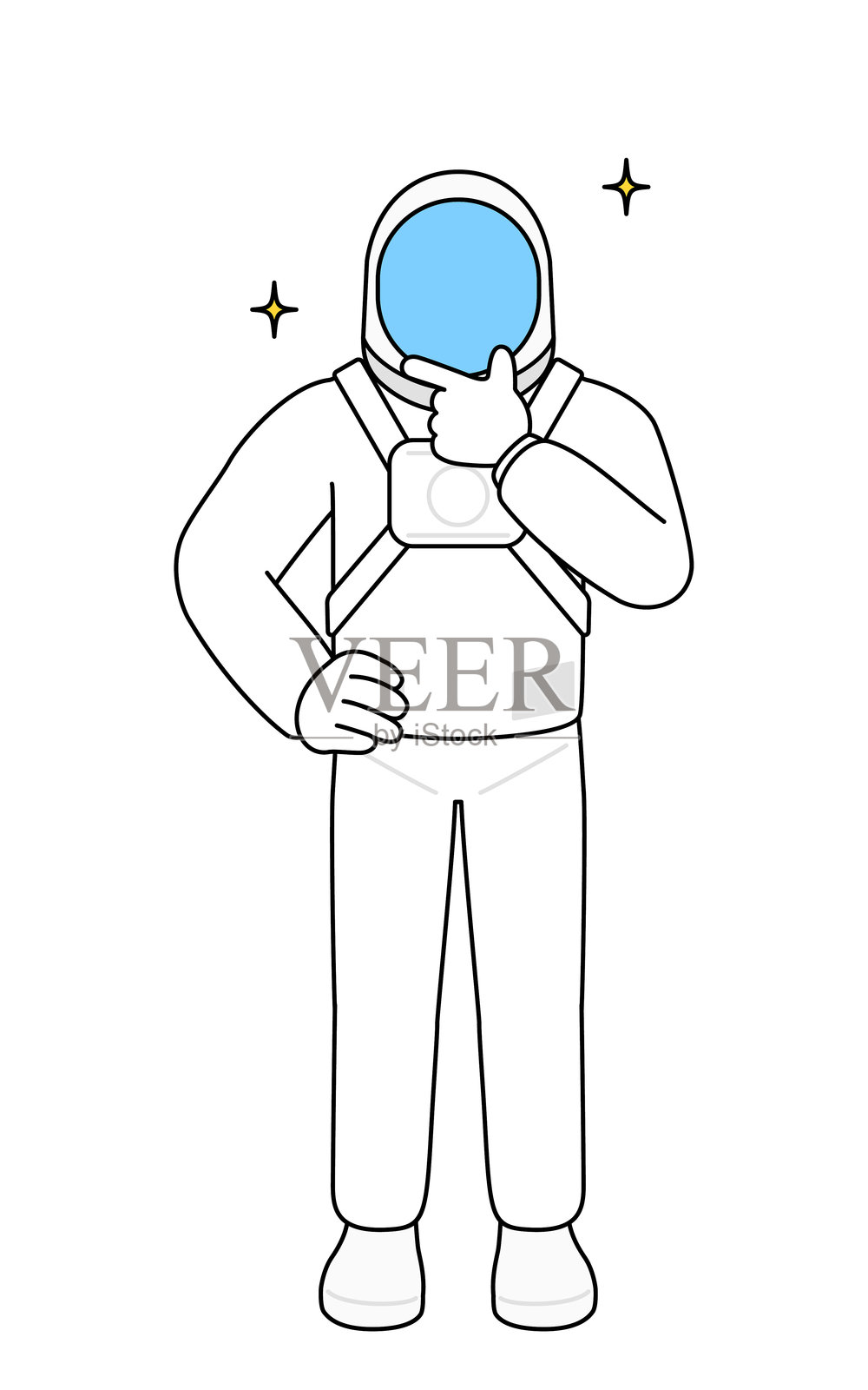 宇航员自信的姿势插画图片素材