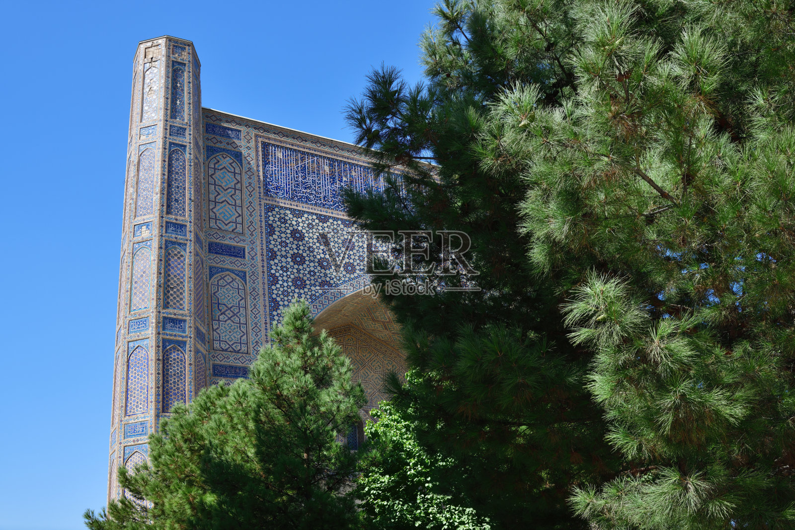 比比·哈努姆清真寺，撒马尔罕，乌兹别克斯坦照片摄影图片