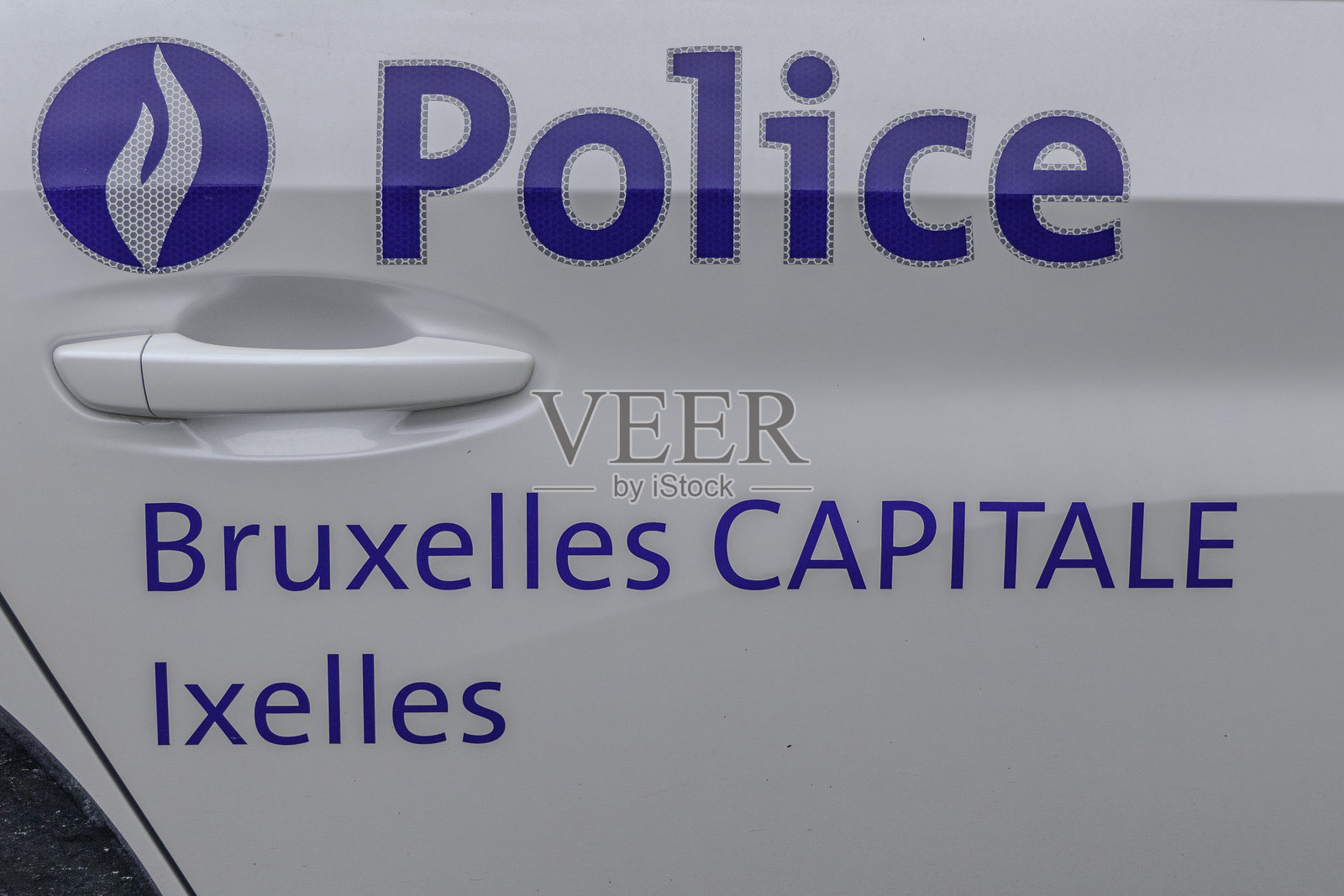 比利时布鲁塞尔警察巡逻车照片摄影图片