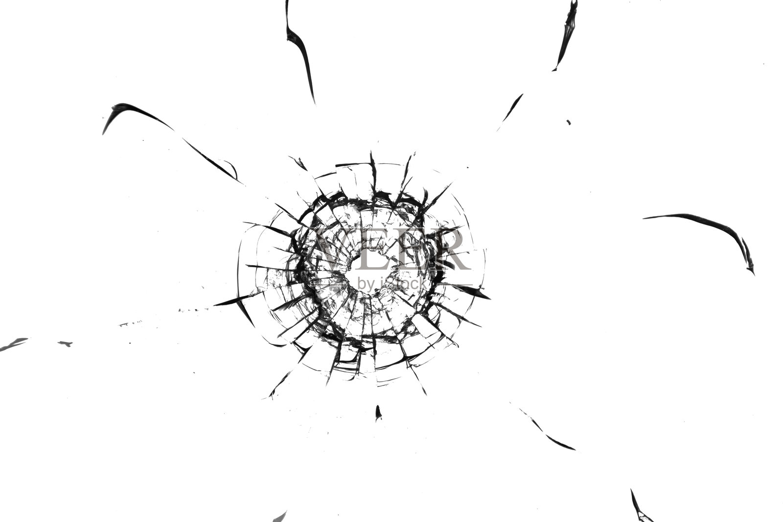 白色背景上的碎玻璃纹理照片摄影图片