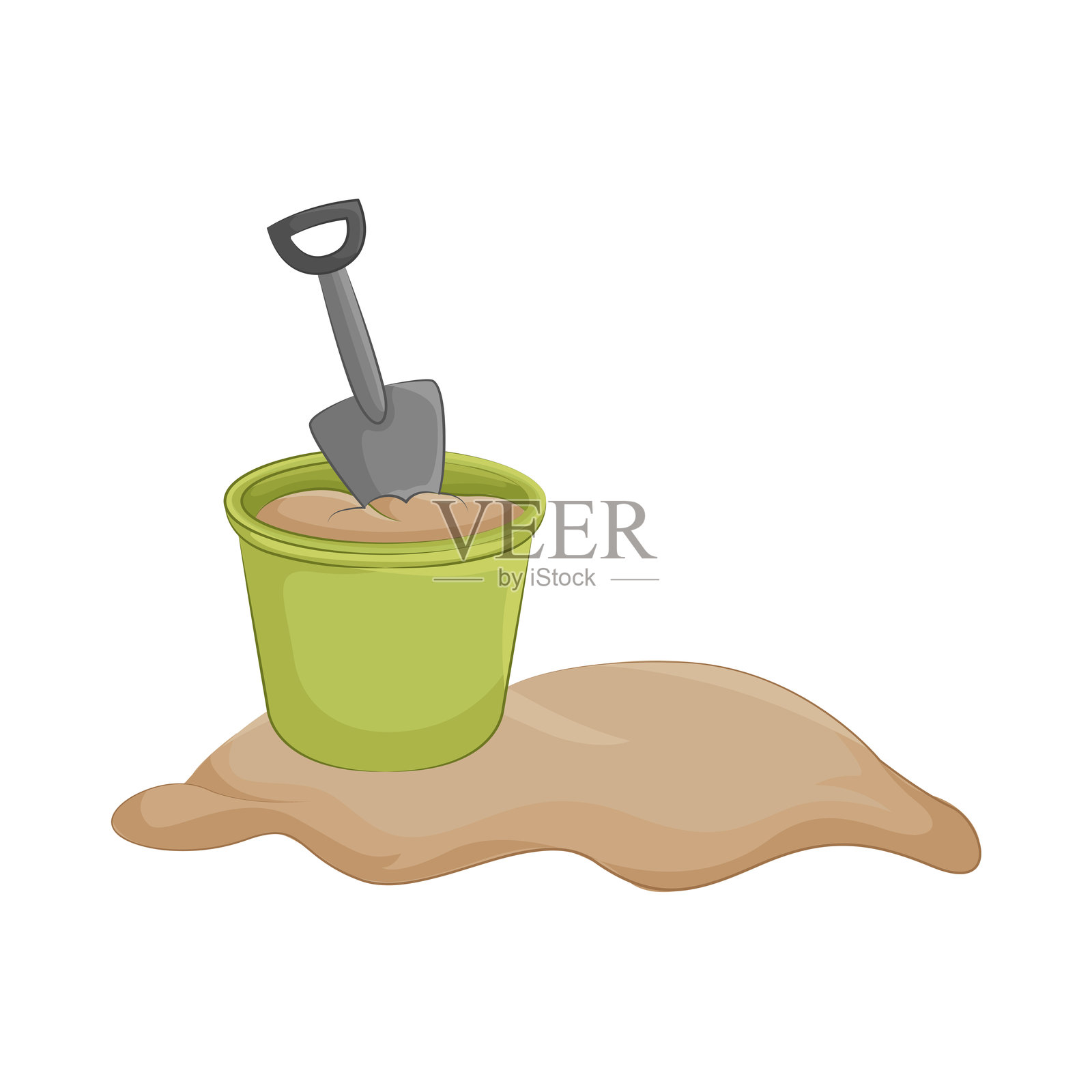 沙滩桶插画图片素材