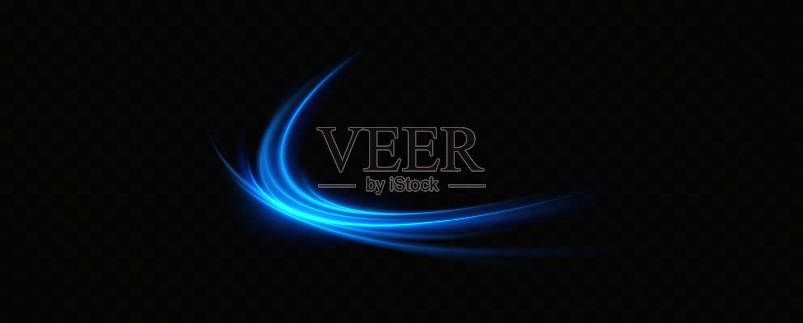 蓝色霓虹环。发光圆圈。光晕效果。圆形光框。抽象的运动和速度光线。浅蓝色椭圆。插画图片素材