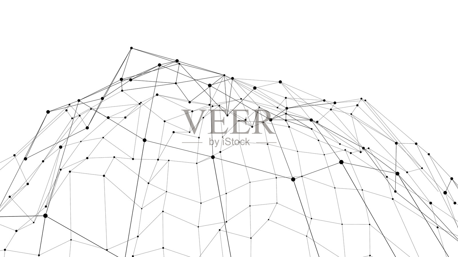 科技抽象背景。抽象的Plexus网状几何背景。由线连接的三角形。极简网状背景。抽象多边形形状。插画图片素材