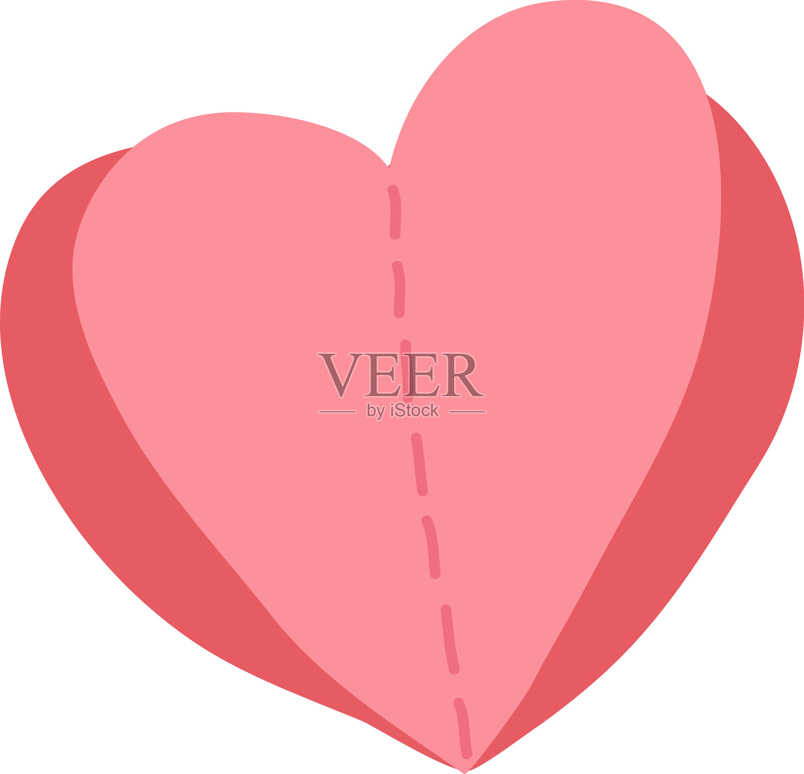 撕裂纸心元素集插画图片素材