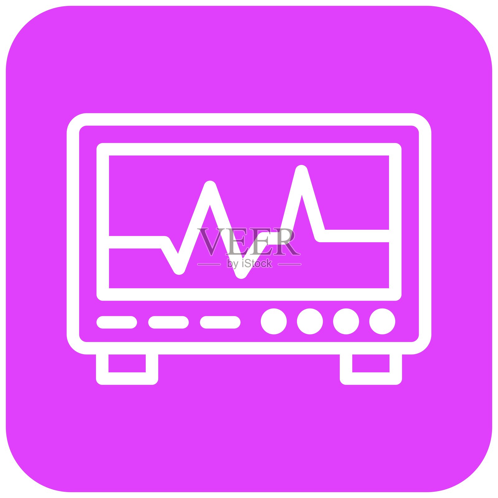 心电图监测仪矢量图标设计插图插画图片素材