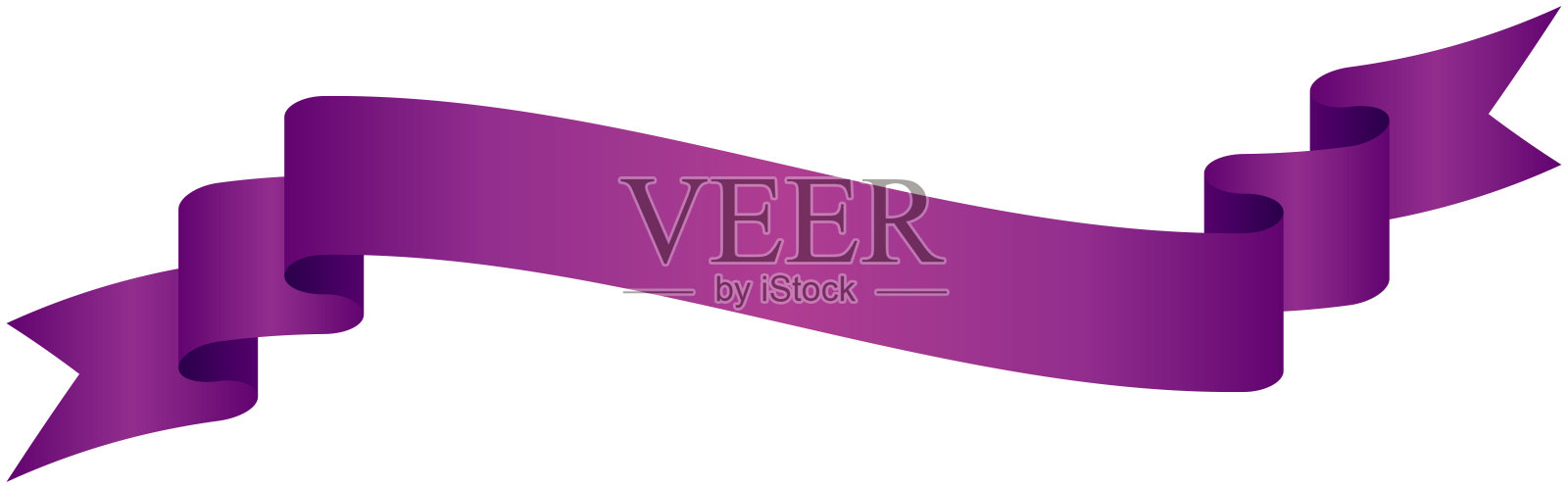 简单的紫色渐变曲线丝带 8插画图片素材