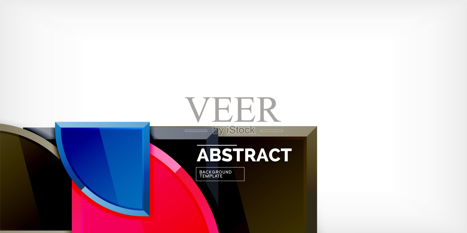 抽象背景 - 带有3D效果的圆形和圆形三角形。适用于壁纸、横幅、背景、卡片、书籍插图和着陆页的矢量插图。插画图片素材