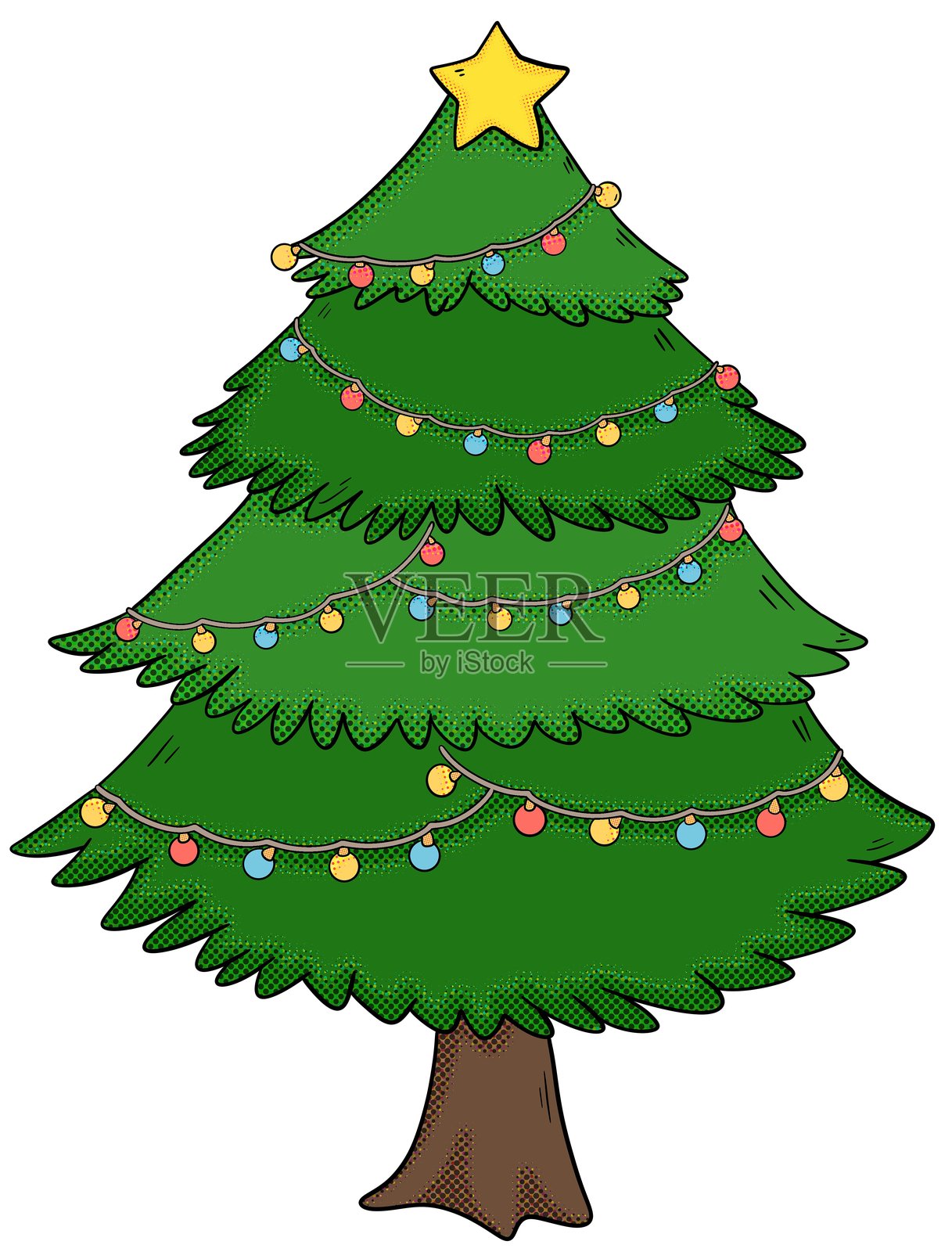 圣诞树波普艺术插图插画图片素材