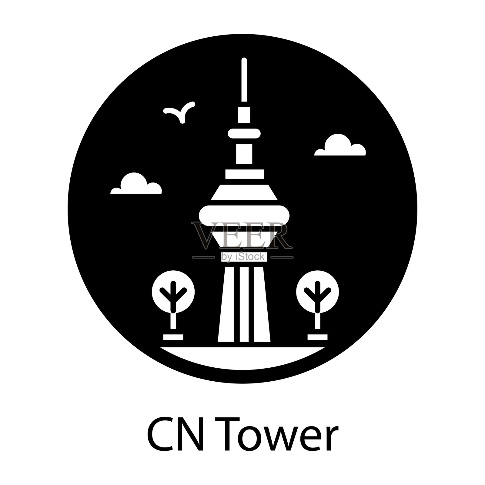 加拿大国家电视塔插画图片素材