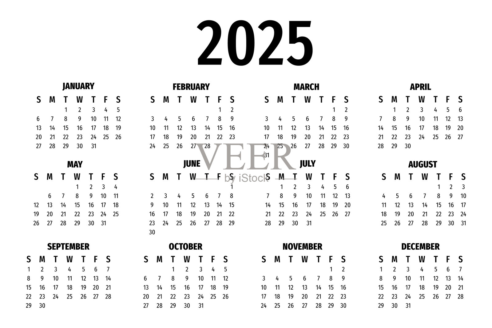 2025年日历排版：挂历和桌面日历插画图片素材