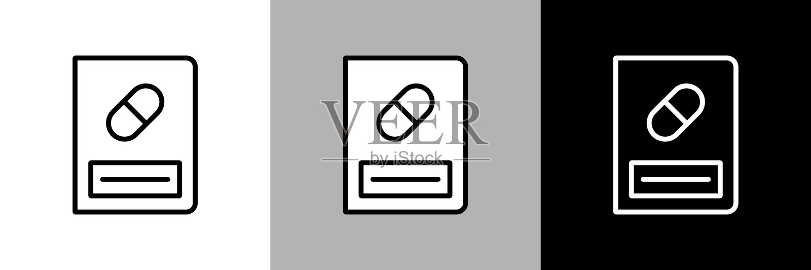 简单线条医学笔记本矢量图标。插画图片素材