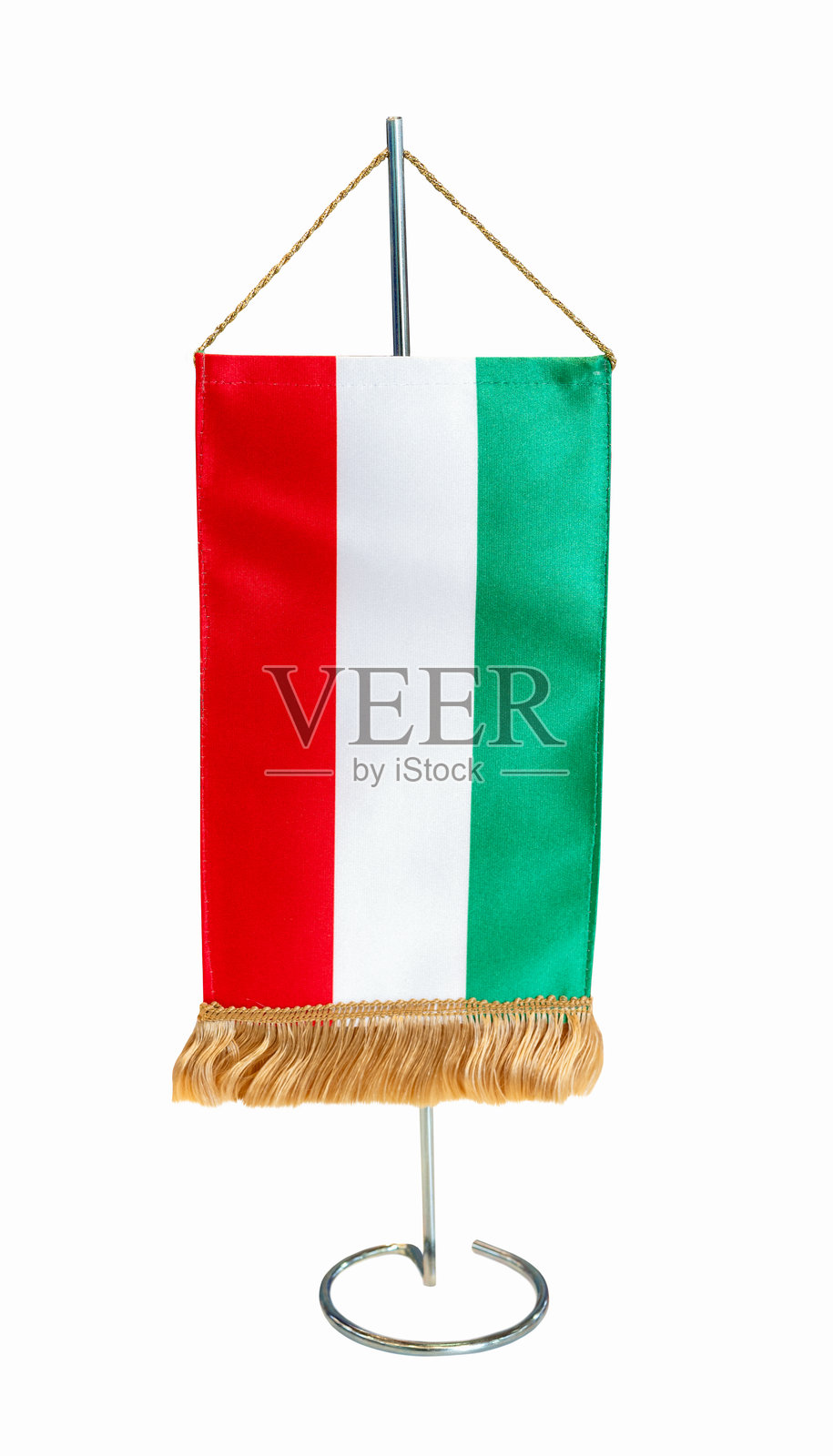 匈牙利的孤立竖立桌旗。照片摄影图片