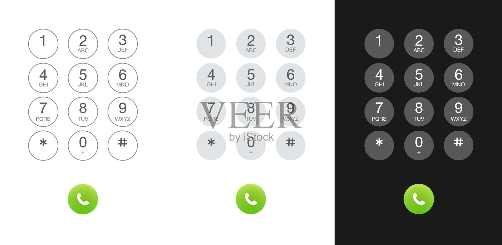 拨号图标。通话设计。扁平风格。矢量图标插画图片素材