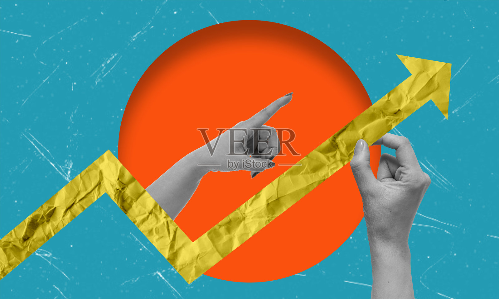 金融分析会议：手指向上，突出增长趋势照片摄影图片