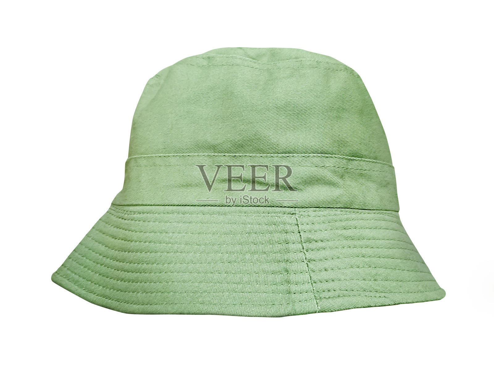 白色背景上孤立的绿色渔夫帽照片摄影图片