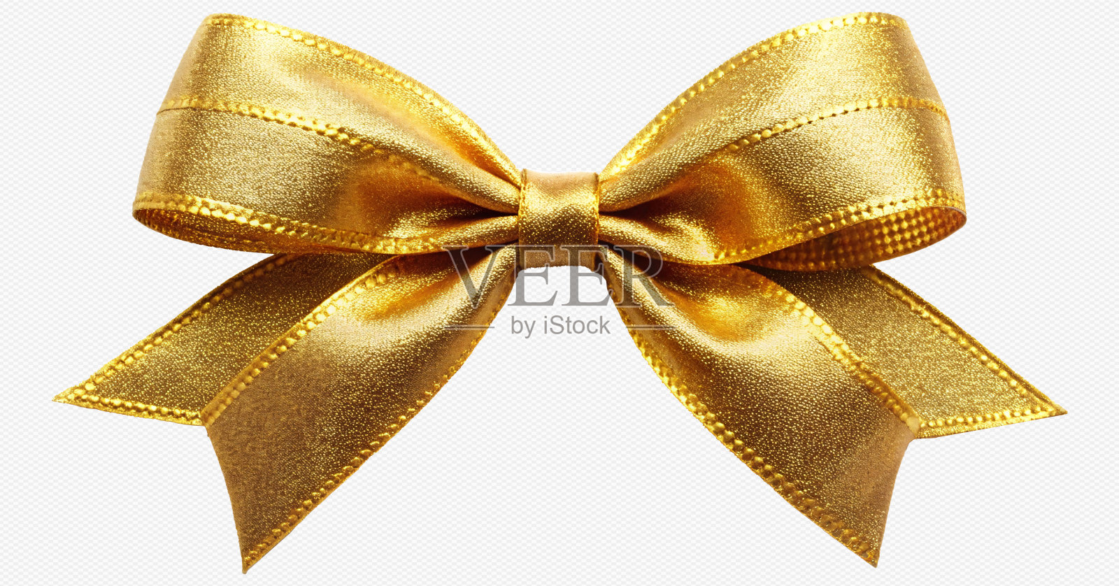 没有丝带的金色弓形物体，孤立展示照片摄影图片